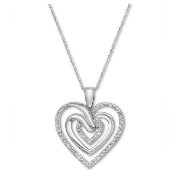 Diamond Multi-Heart 18" Pendant Necklace (1/10 ct. t.w.) in Sterling Silver NIB - Picture 6 of 12